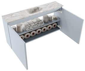 Mondiaz Ture DLux toiletmeubel 100cm clay met wastafel glace midden zonder kraangat