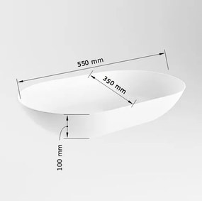 Mondiaz Onni Solid Surface waskom 55x35cm smag