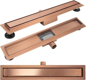 Lineaire afvoer Rea Neox brush copper 60