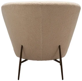 Dan-Form Orbit Fauteuil Met Hoge Rugleuning Boucle Frosted Almond Shimmer