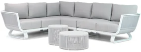 Hoek loungeset 6 personen Aluminium/rope Wit Santika Furniture Santika Corniche