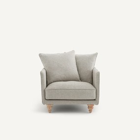 Fauteuil in structuurviscose en linnen, LAZARE