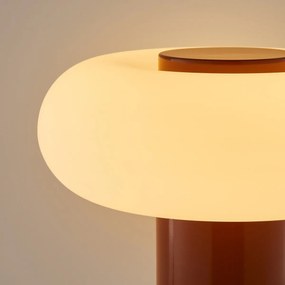 Lamp in ijzermetaal en opaline, Omer