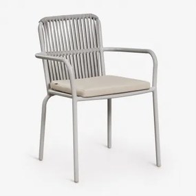 Stapelbare Aluminium Tuinstoel Met Armleuningen Alberta Grijs – Koel - Sklum