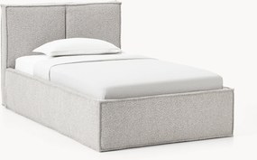 Gestoffeerd bouclé eenpersoonsbed Dream met opbergruimte
