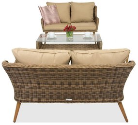 Bilbao Coffee tuinmeubelen met kleine tafel voor 4 personen Garden Point bruin