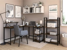 Nancy's Sunnyvale Bureau - Bureaus - Hoekbureau - L-Vormig - Industrieel - Zwart/Bruin - 145 x 140 x 75 cm