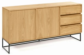 Kave Home Taiana Eiken Dressoir Met Metalen Frame - 160x42x78cm.