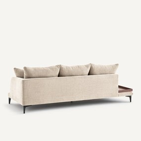 Halve bank met tafelblad, van polyester en katoen, MODERNISTE