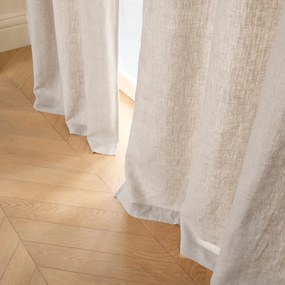 Gordijn in gewassen linnen met voering, met oogjes, Private