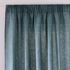 Schermgordijn van gewassen linnen, met gerimpelde bies en golf, ONEGA