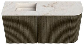 Mondiaz Joya DLux 80cm toiletmeubel ronding rechts shadow met wastafel faye links zonder kraangat frappe
