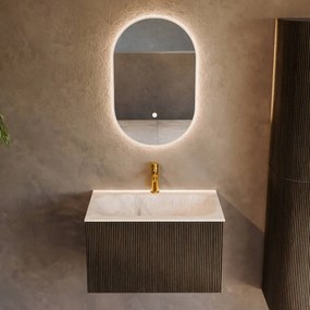 Mondiaz Kurve-dlux 70cm badmeubel shadow met 1 lade en wastafel big small midden 1 kraangat frappe