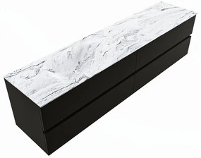 Mondiaz Vica DLux badmeubel 200cm urban 4 lades met wastafel glace links zonder kraangat