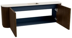 Mondiaz Joya DLux 125cm toiletmeubel ronding links/rechts walnut met wastafel faye midden 1 kraangat meli