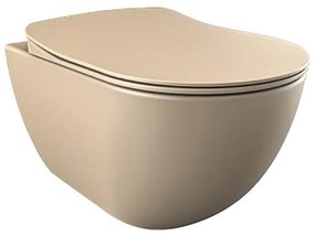 Creavit Hangend Toilet - 35.3x51cm - spoelrandloos - mat cappucino FE322-11CM00E-0000