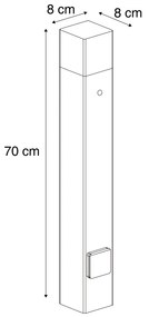 Industriele / Industrie / Industrial buiten paaltje roestbruin met smoke glas 70cm met schemersensor IP44 - Denmark Industriele / Industrie / Industrial E27 IP44 Buitenverlichting