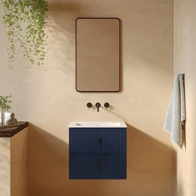Muebles Raya onderkast ribbelfront 60cm met 2 softclose lades marine blauw