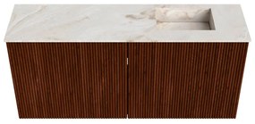 Mondiaz Joya DLux 90cm toiletmeubel ruby met wastafel faye rechts 1 kraangat frappe
