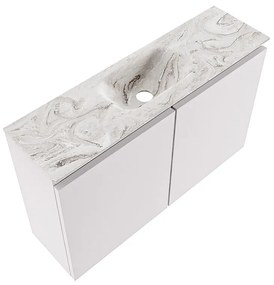 Mondiaz Ture DLux toiletmeubel 80cm cale met wastafel glace midden zonder kraangat