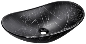Comad Lena wastafel 62x15cm zwart marmer