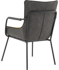Goossens Excellent Eetkamerstoel Matteo geel stof met armleuning, elegant chic