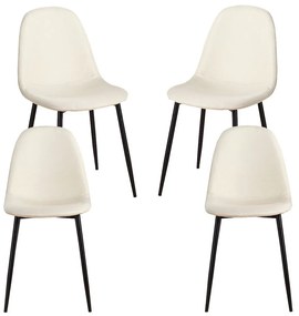 Set van 4 Zwarte Teok Stoffen Stoelen