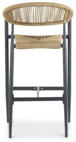 Barstoel Aluminium/rope Taupe-naturel-bruin De Laan Granada