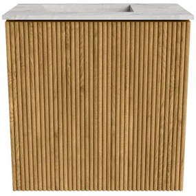 Mondiaz Joya DLux 40cm toiletmeubel oak met wastafel faye links zonder kraangat glace