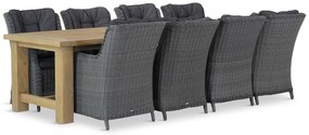 Tuinset 8 personen 300 cm Wicker Zwart Garden Collections Buckingham/ Fourmile