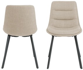 IDA Beige (stof Basel 24) - MODERNE GESTOFFEERDE STOEL VOOR WOONKAMER/EETKAMER LOFT