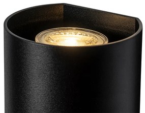 Design wandlamp zwart rond GU10 50mm - Sabbir