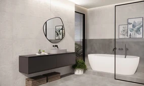 Jabo Beton Cire Bercy Nude wandtegel reliëf beige 60x120cm gerectificeerd