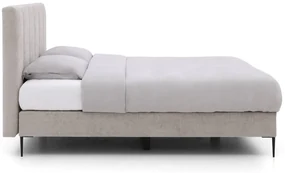 Goossens Boxspring Ease Solid Incl. Matras, Vlak 140 x 200 cm (=2x 70 x 200 cm) met hoofdbord + 2x matras shapes 1