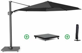 Platinum Challenger zweefparasol 3.5m T2 premium (incl. voet en hoes) faded black