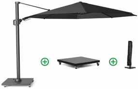 Platinum Challenger zweefparasol 3.5m T2 premium (incl. voet en hoes) faded black