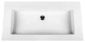 Sanigoods Maisy badmeubel ribbelfront 60cm walnoot met solid surface wastafel zonder kraangat wit mat