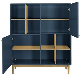 Tenzo Color Living Wandkast Met Deuren Blauw - 118.5x40x137.5cm.