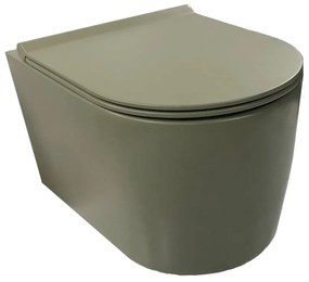 Salenzi Civita wandcloset toiletpot randloos mat legergroen 35x50cm