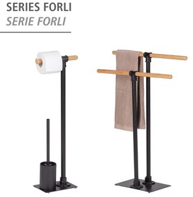 Wenko Forli wc-boy zwart/bamboe