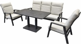 Barolo Pacific stoel bank dining loungeset 4 delig verstelbaar antraciet