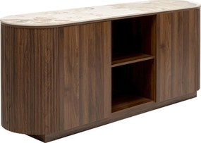 Hout Dressoir Met Marmer - 180x45x76cm.