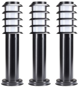 Set van 3 Soll 3 Tuinlamp Zwart 45cm Tuinverlichting Zwart E27