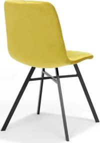 Eetkamerstoel - Dex - stof Velours okergeel