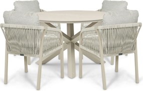 Tuinset 4 personen 120 cm Rope Taupe Lifestyle Garden Furniture Biagio/Xento