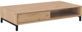 Goossens Salontafel Effect rechthoekig, hout eiken grijs, stijlvol landelijk, 140 x 30 x 75 cm