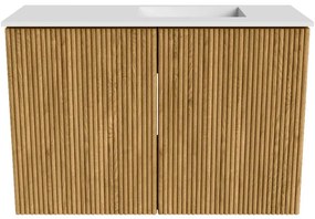 Mondiaz Joya 60cm toiletmeubel oak met wastafel faye rechts 1 kraangat talc