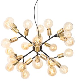 Design hanglamp zwart met goud 24-lichts - Juul Design E27 Binnenverlichting Lamp