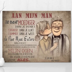 INSPIO Kerstcadeau - Liefdesverklaring voor geliefde man - Wij versturen borden en schilderijen binnen 24 uur.
