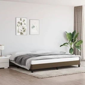 vidaXL Bedframe stof donkerbruin 200x200 cm